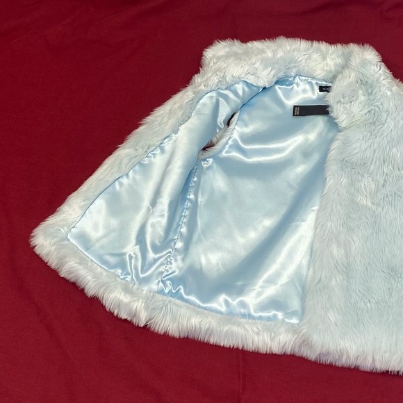 Comfy Blue Faux Fur Y2k 90s Fashion Valerie Stevens Winter Vest Coat - Picture 4 of 10